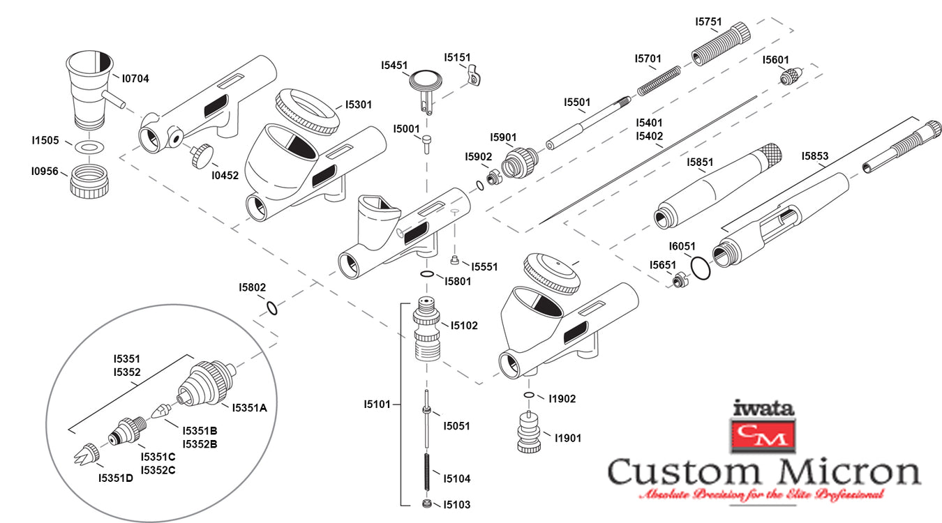 Iwata Custom Micron Airbrush Parts