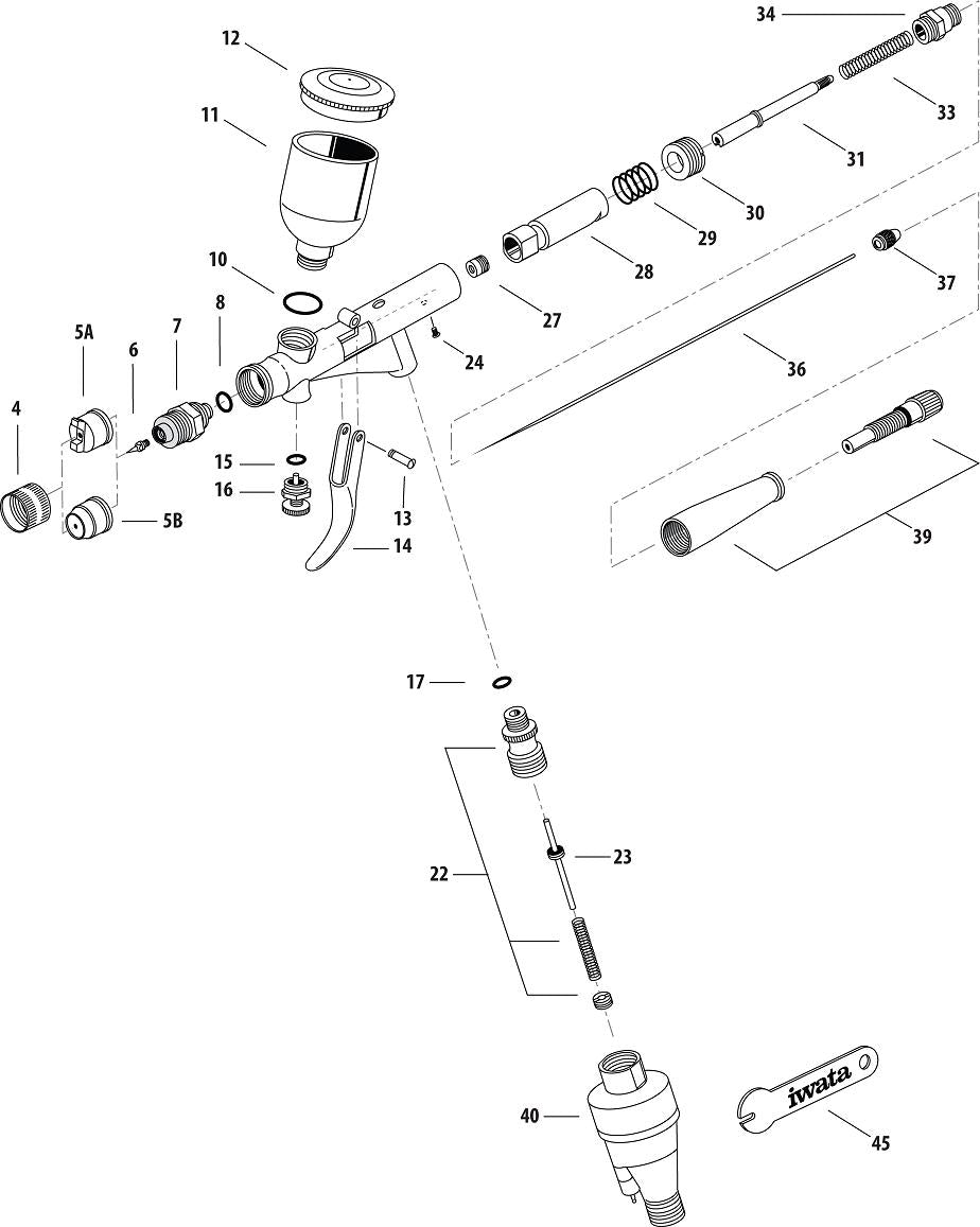 Iwata Kustom TH and TR Airbrush Parts