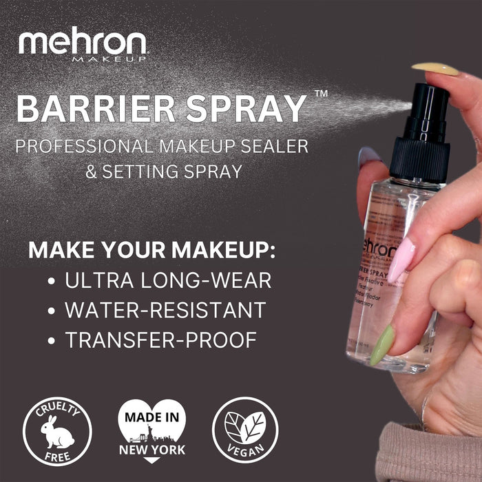 Mehron Barrier Spray - 1oz Pump Spray Bottle