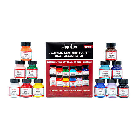 Angelus Acyrlic Leather Paint 1 oz. BEST SELLERS Kit