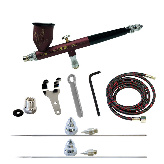 Paasche Talon Cerakote Coated - Cranberry Frost-Black - W/.25, .38 & .66mm Heads