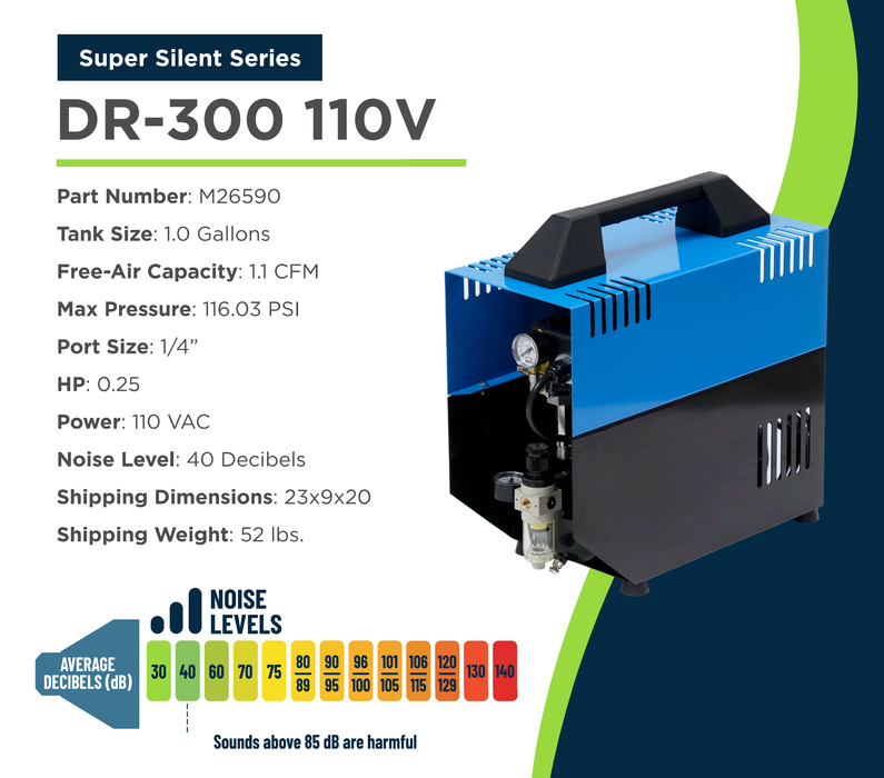Super Silent DR 300 Air Compressor by Silentaire Technology