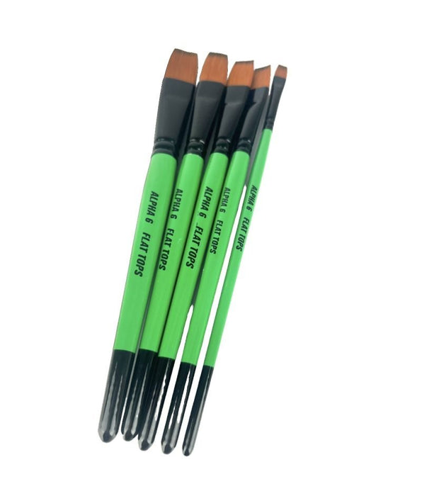 Alpha6 Flat Tops Paint Brush Set