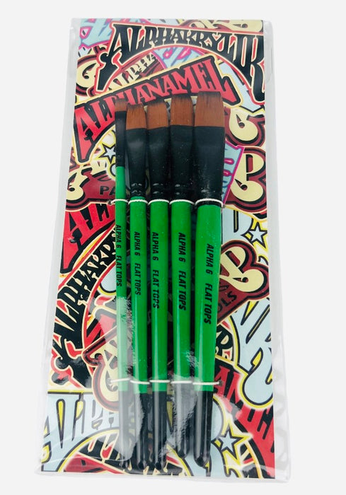 Alpha6 Flat Tops Paint Brush Set