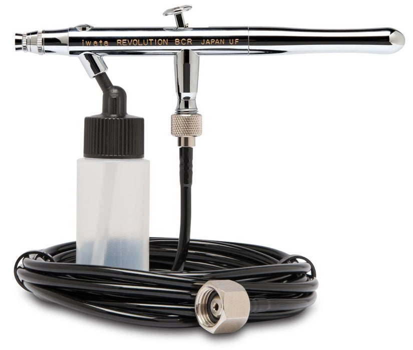 Iwata Revolution HP-BCR Siphon Feed Dual Action Airbrush w/ Iwata Airbrush Hose R2001