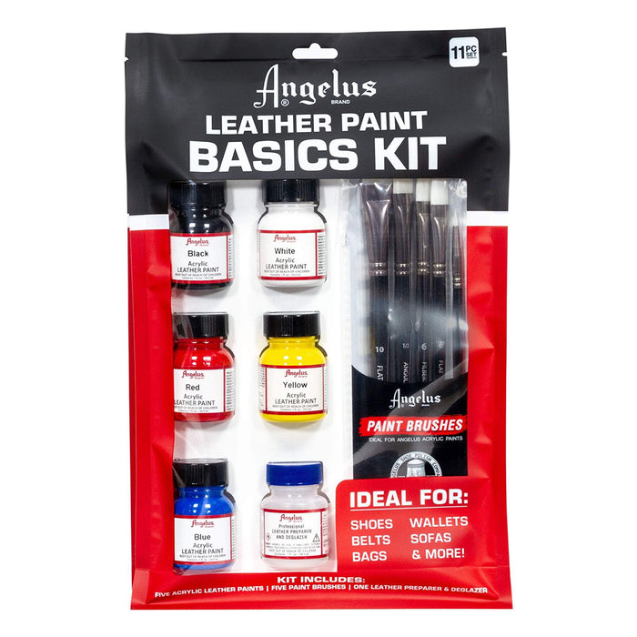 Angelus Acyrlic Leather Paint 1 oz. Basics Kit
