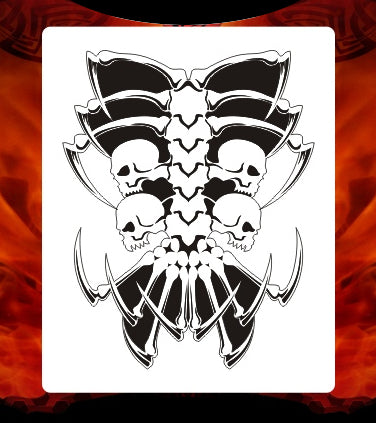 AEROSPACE Airbrush Stencil - 'Vertebrae' - B14-XXL