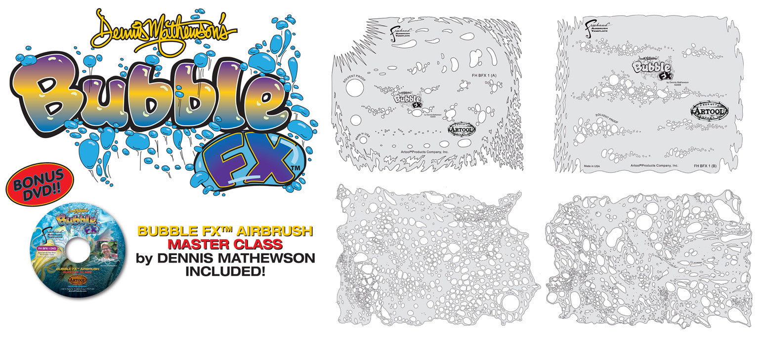 Bubble FX Artool Stencil Set with DVD by Dennis Mathewson
