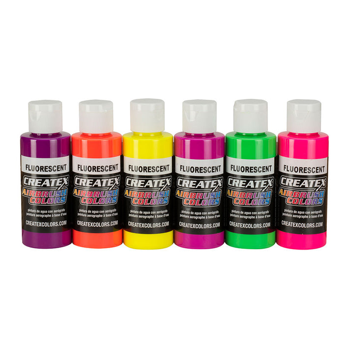 Createx Fluorescent Airbrush Set of 6 Colors - 5802