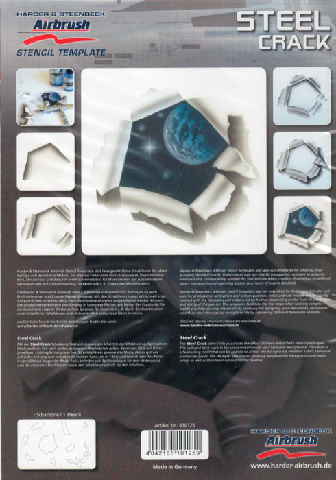 Harder Steenbeck 'Steel Crack' Stencil with Step by Step Instructions