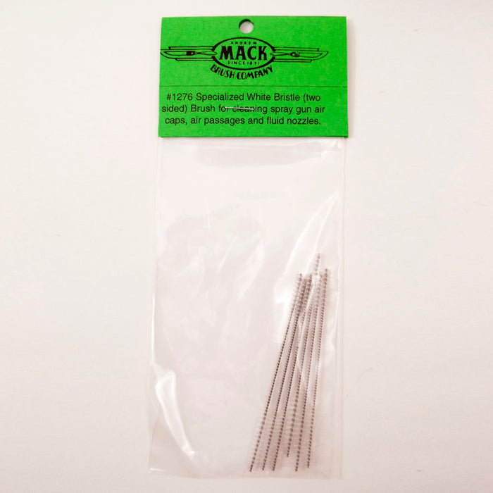 Mack 1276 Spray Gun &amp; Air Brush White Bristle Cleaner Brushes - 6 Pack