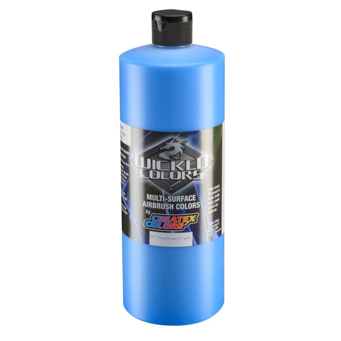 32oz Createx Wicked Color W028 - Fluorescent Blue
