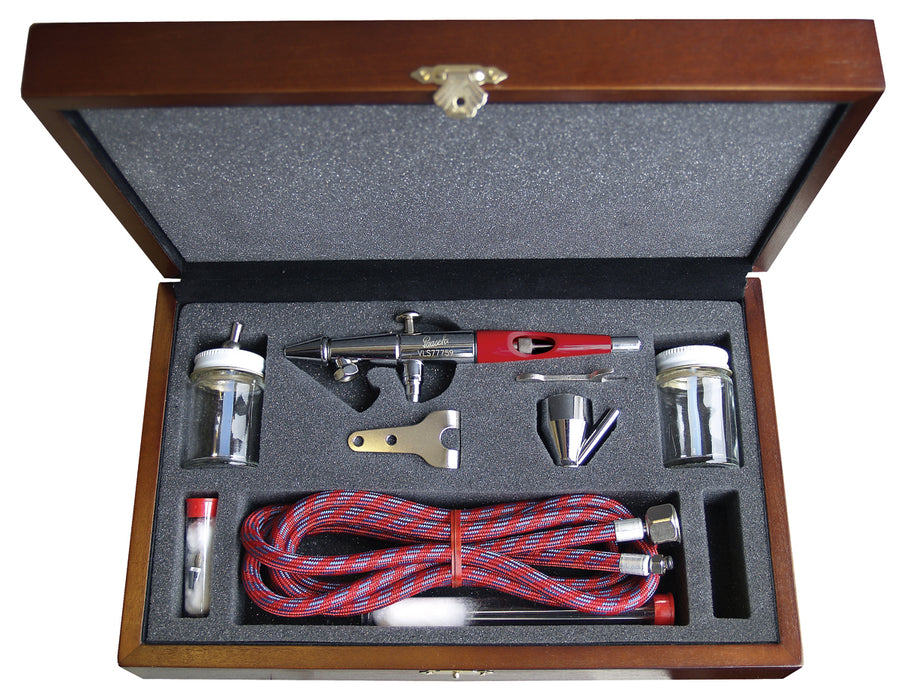 Paasche VLS-PRO Wood Box Set w/ VLSTPRO Airbrush & All Three Heads