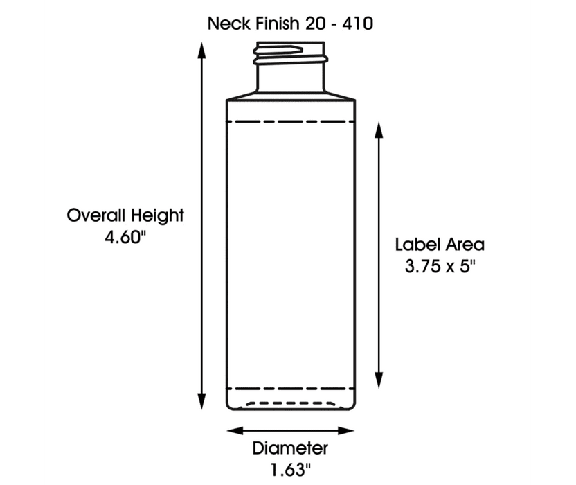Plain-Lid Empty Clear Bottle - 4oz