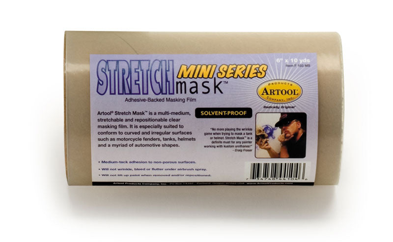 6" x 10 yds. Artool Stretch Mask, Adhesive-Backed Masking Film F103MS